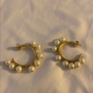 Pearl hoop earrings